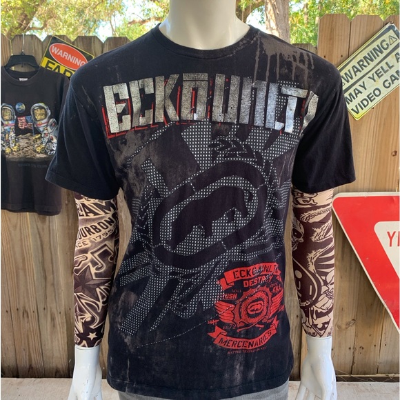 Vintage Y2K Ecko Unltd Destroy Mercenaries T-shirt Size L - Picture 1 of 9